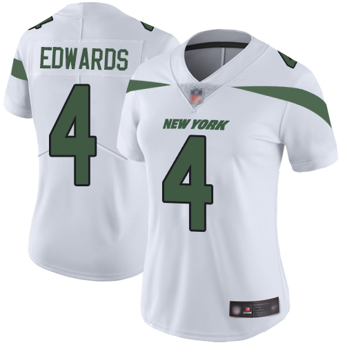 New York Jets Limited White Women Lac Edwards Road Jersey NFL Football #4 Vapor Untouchable